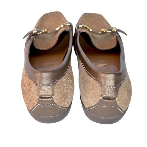 8 Etienne Aigner Preppy Brown Tan Suede Leather Moc Loafers Flats Academia - Picture 3 of 9